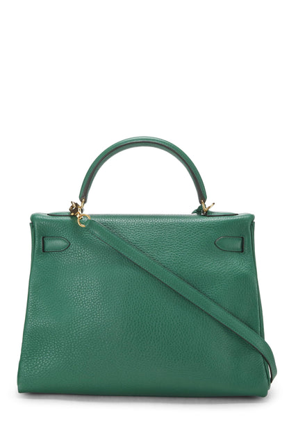 Hermès, Pre-Loved Vert Vertigo Clemence Kelly Retourne 32, Vert Vertigo