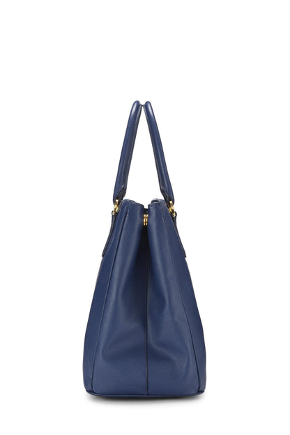 Prada, sac fourre-tout Executive moyen en saffiano bleu d'occasion, bleu marine