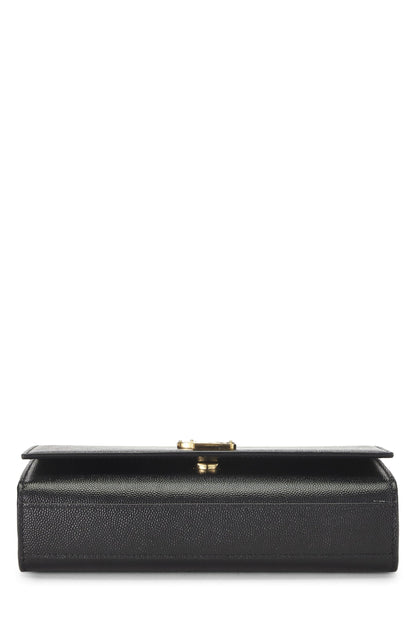 Yves Saint Laurent, Pre-Loved Black Grainy Leather Kate Small, Black