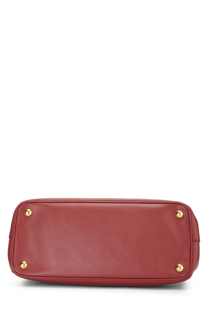 Prada, sac fourre-tout Executive moyen en saffiano rouge d'occasion, rouge