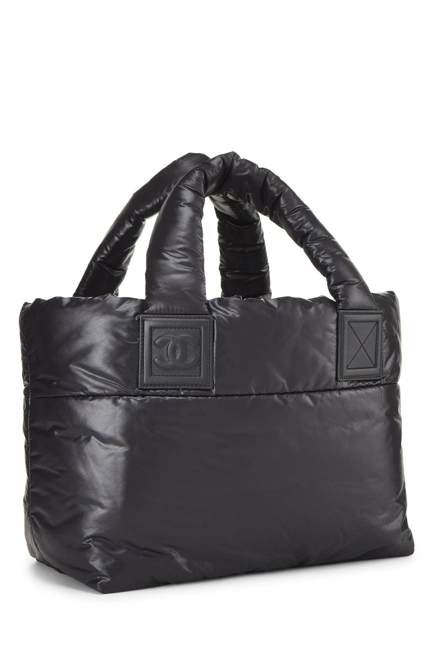 Chanel, sac fourre-tout Coco Cocoon en nylon noir d'occasion, petit modèle, noir