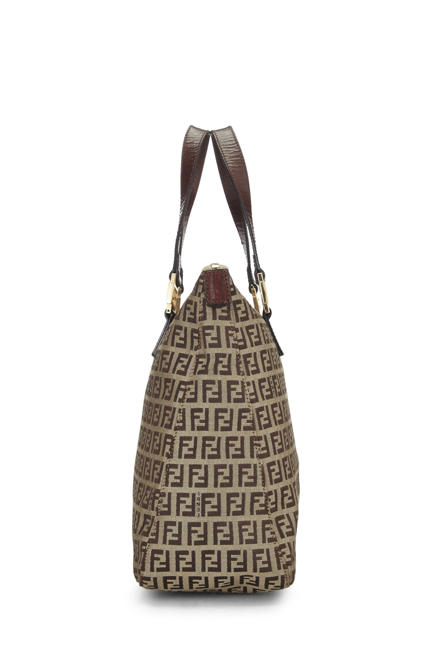 Fendi, Tote mini de calabacín beige Pre-Loved, Marrón