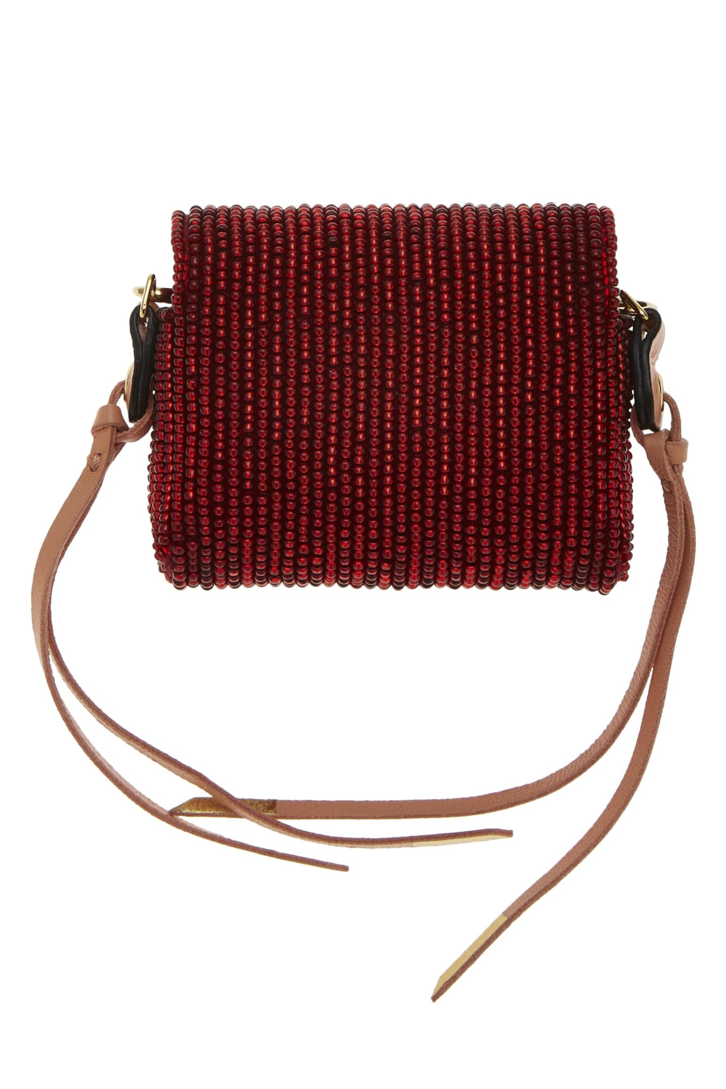 Fendi, Baguette Pico à perles rouges d'occasion, rouge