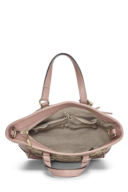 Gucci, sac fourre-tout Bree à poignée supérieure en toile GG rose d'occasion, petit modèle, rose