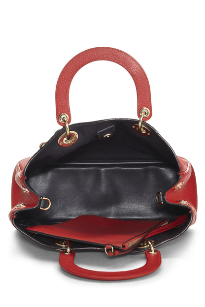 Dior, Pre-Loved Red Leather Diorissimo Medium, Red