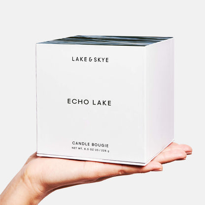 Lake & Skye Echo Lake Candle - Vegan Fragrance Collection, 100% Soy Base, Cruelty Free (8 oz), 50 Hour Burn Time - Floral and Woody