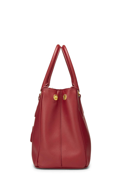 Prada, petit sac fourre-tout exécutif en saffiano rouge d'occasion, rouge