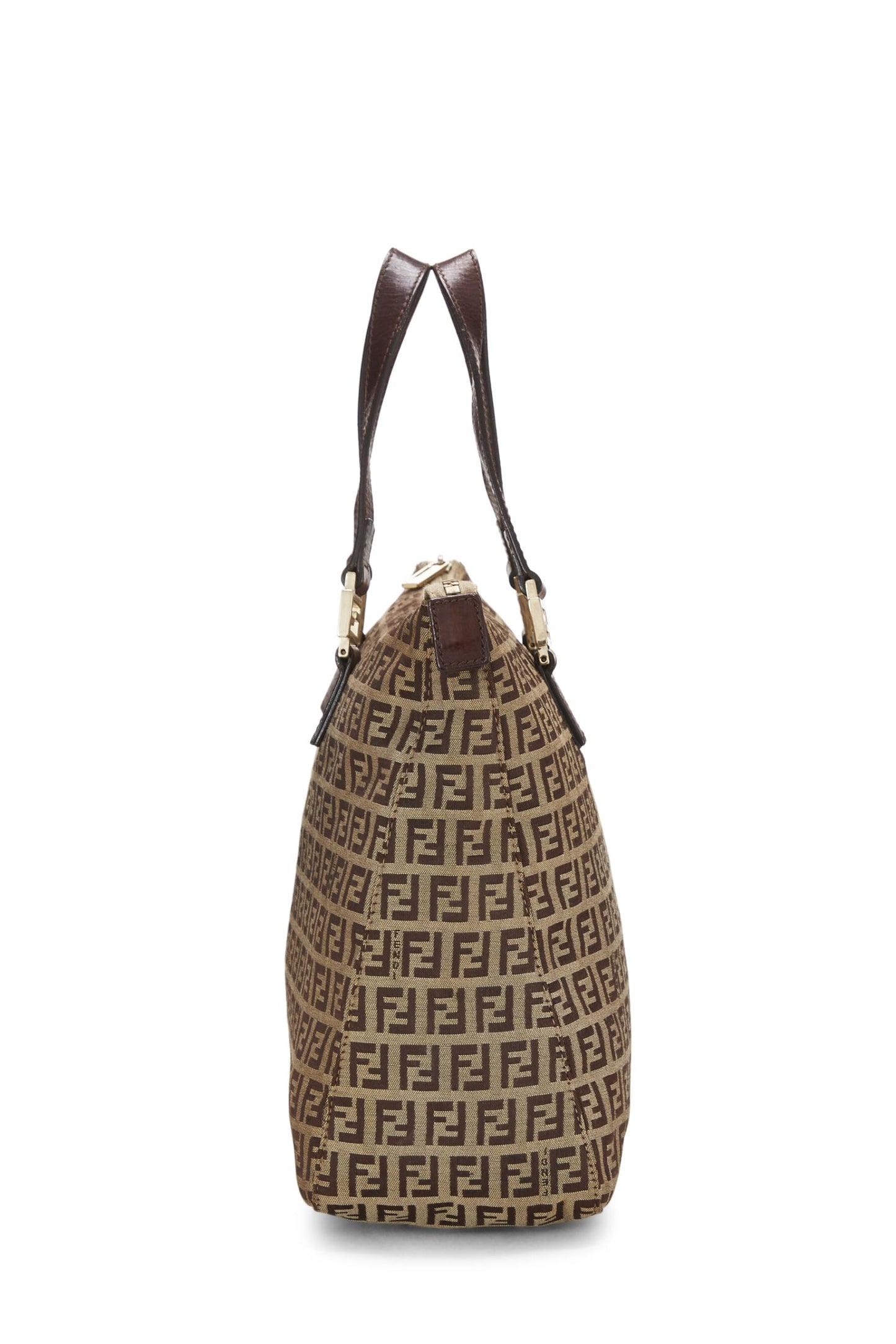 Fendi, Pre-Loved Brown Zucchino Canvas Tote Small, Brown