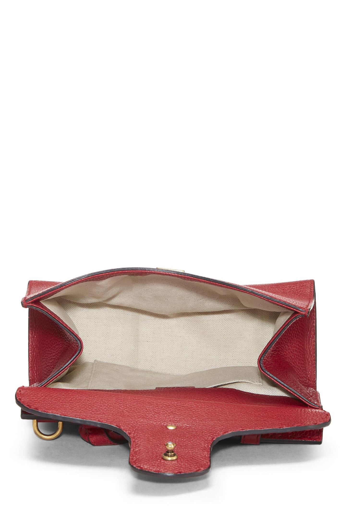 Gucci, Mini sac à main à rabat en cuir rouge GG Marmont d'occasion, rouge