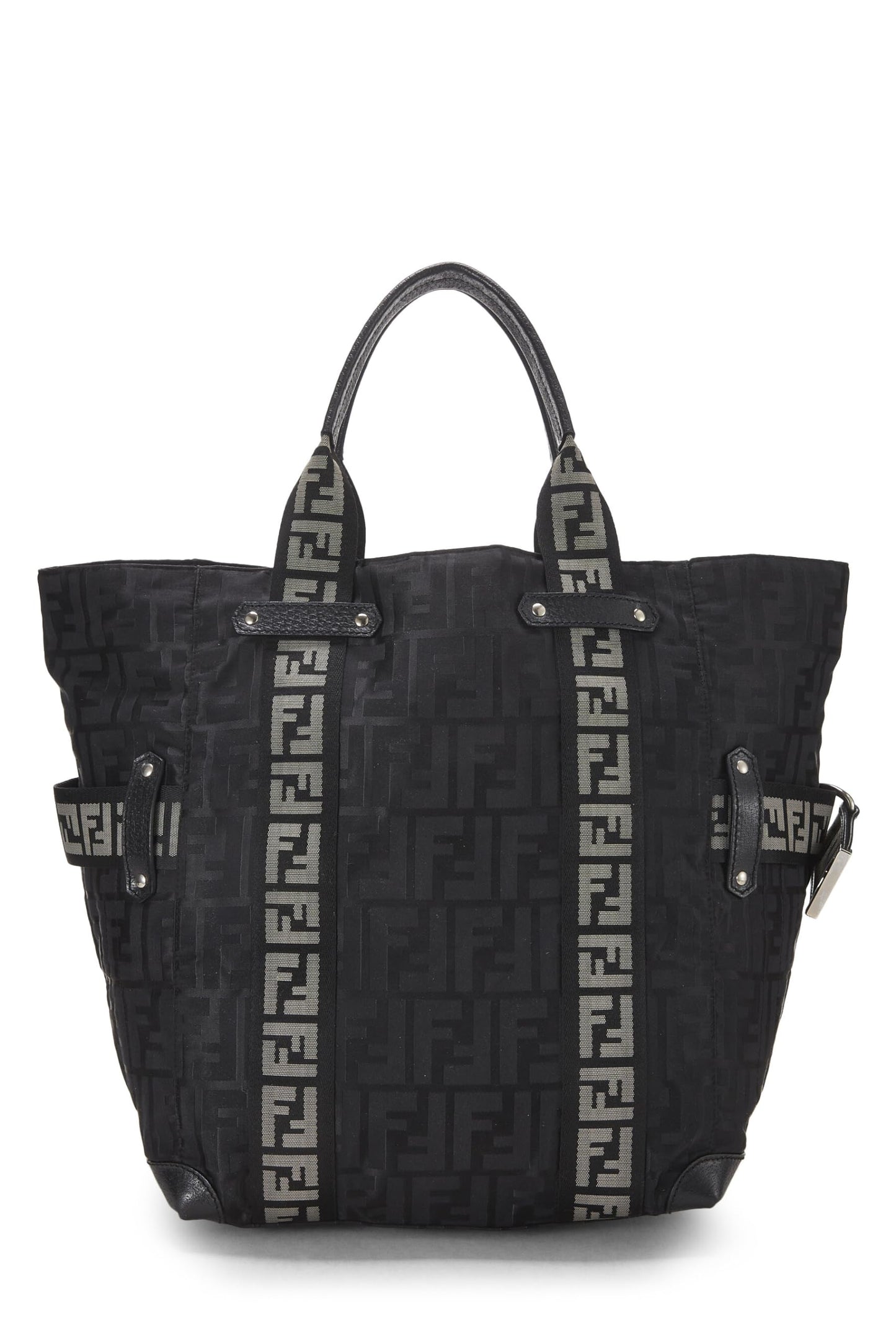 Fendi, Bolso tote de nailon Zucca negro Pre-Loved, Negro