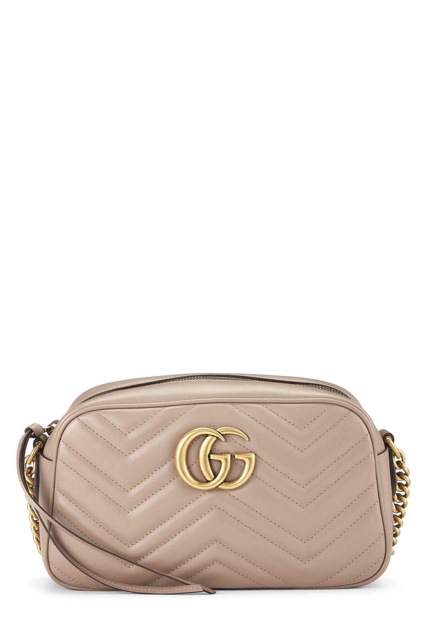 Gucci, Pre-Loved Pink Leather GG Marmont Crossbody, Pink