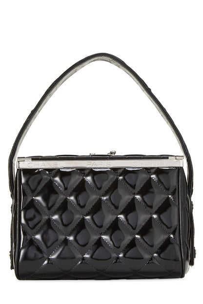 Chanel, Bolso tipo caja de charol negro Pre-Loved, Negro