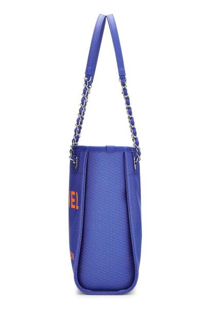 Chanel, Mini sac fourre-tout Deauville en toile bleue d'occasion, bleu