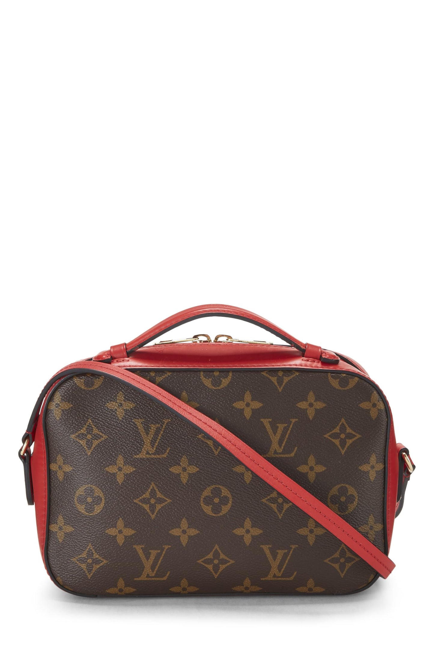 Louis Vuitton, Saintonge de lona con monograma rojo Pre-Loved, Rojo