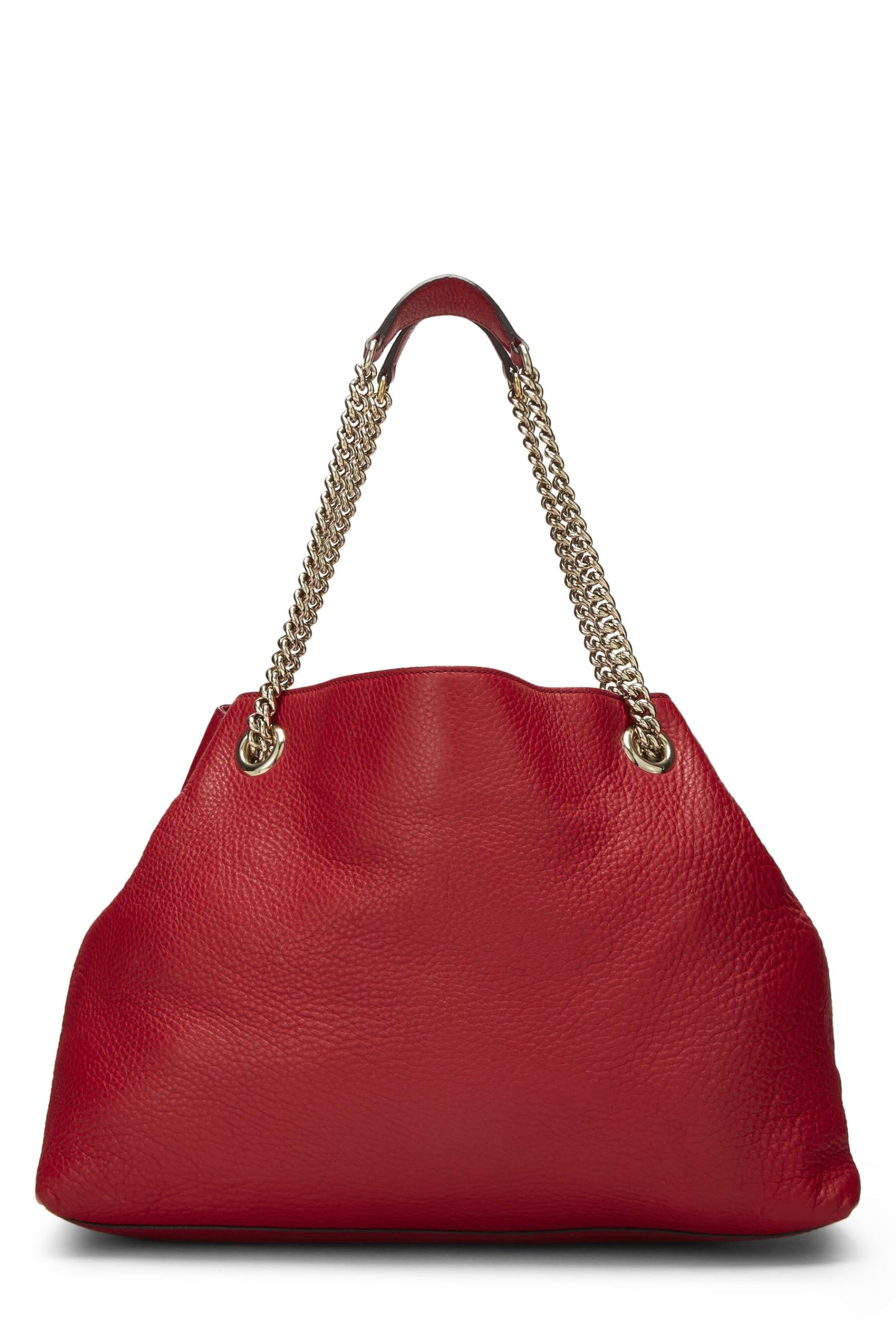 Gucci, Pre-Loved Red Leather Soho Chain Tote, Red