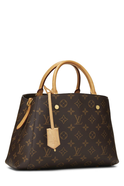 Louis Vuitton, bolso de lona Monogram Montaigne BB usado, marrón