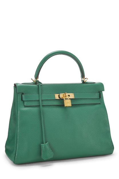 Hermès, Pre-Loved Vert Vertigo Clemence Kelly Retourne 32, Vert Vertigo