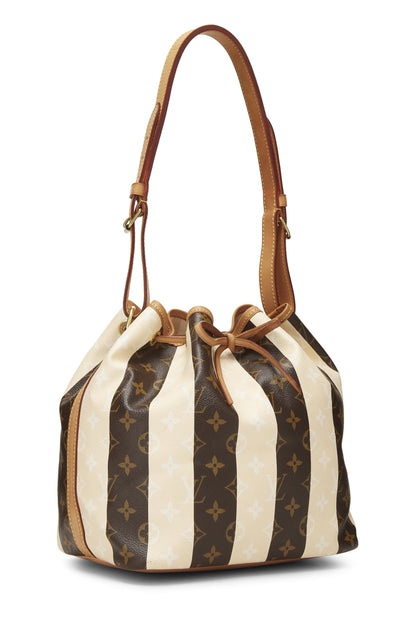 Louis Vuitton, toile monogram d'occasion Rayures crème Noé Petite, crème