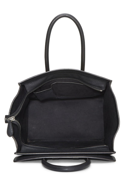 Céline, Pre-Loved Black Drummed Calfskin Luggage Mini, Black