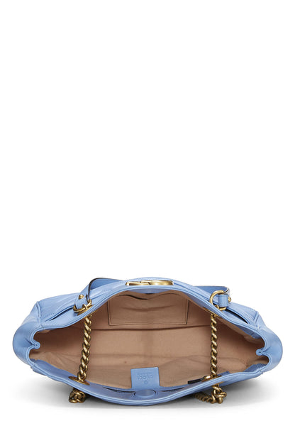 Gucci, sac fourre-tout GG Marmont en cuir bleu d'occasion, bleu