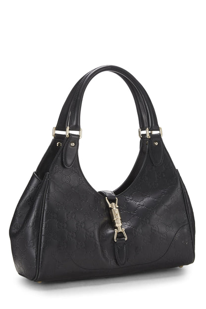 Gucci, sac Bardot en cuir Guccissima noir d'occasion, noir