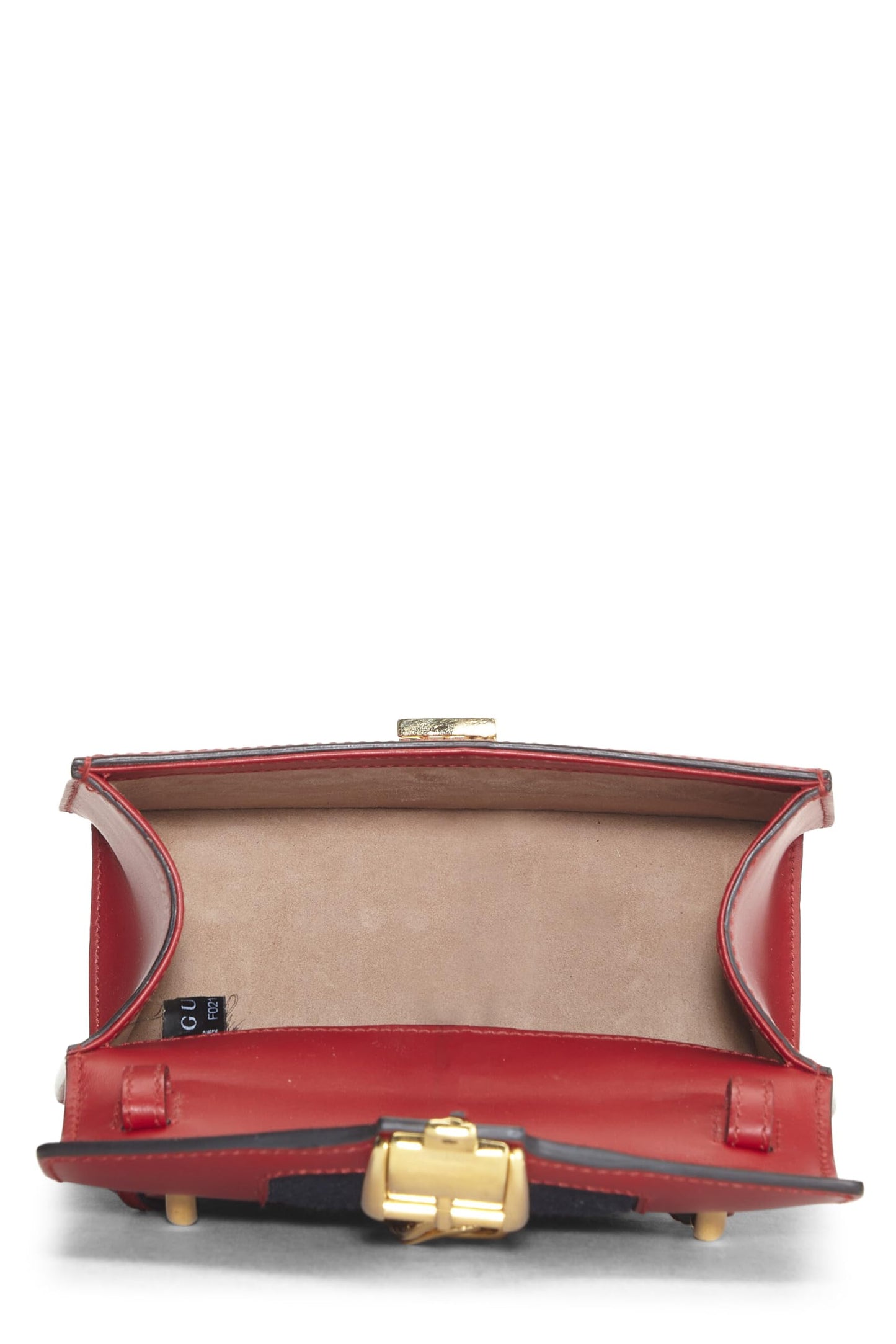 Gucci, Sylvie Mini con tribanda de cuero rojo Pre-Loved, Rojo