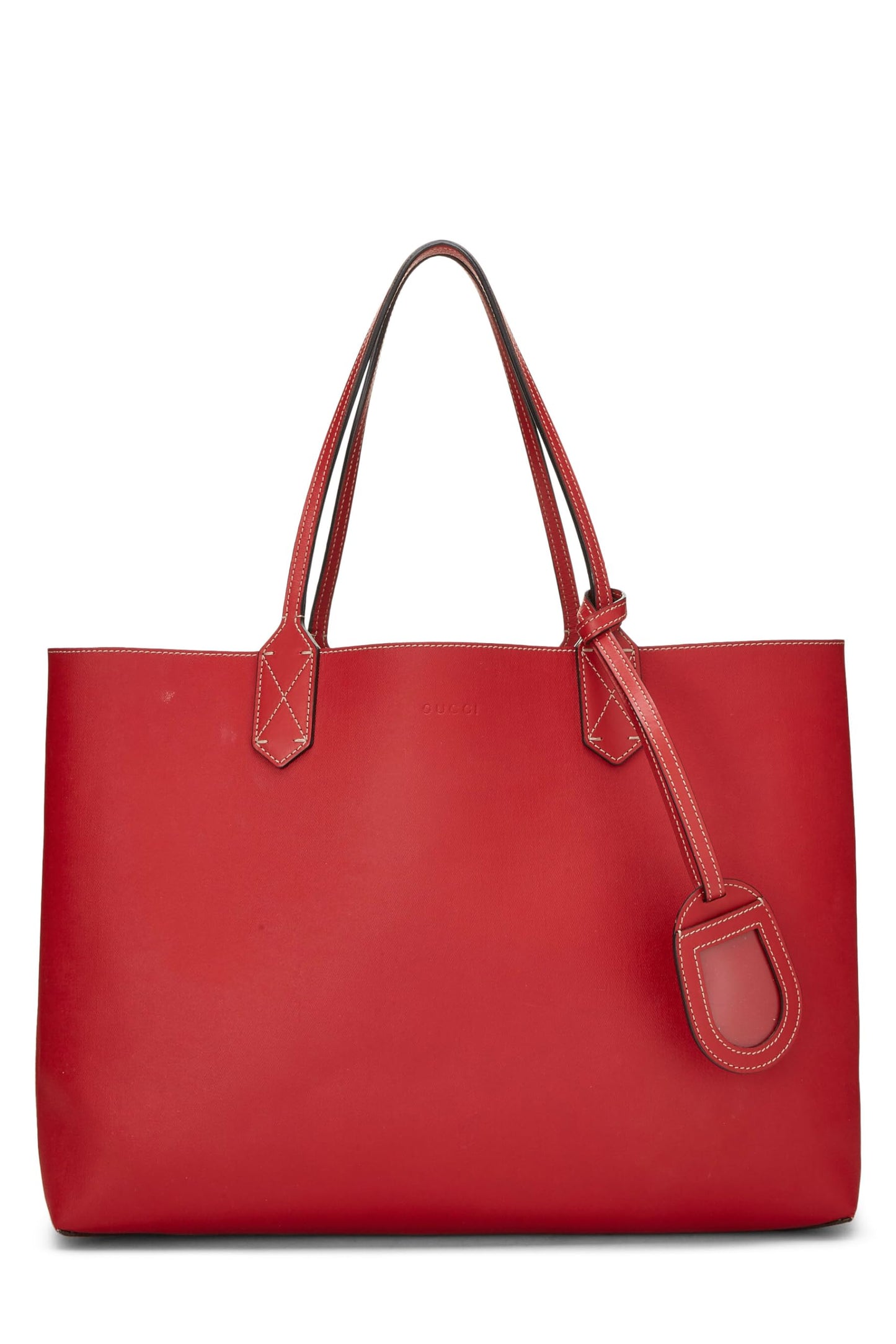 Gucci, Pre-Loved Red & Original GG Supreme Canvas Reversible Tote, Red