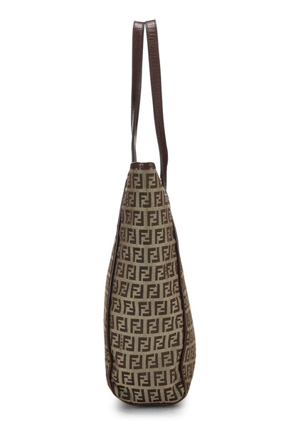 Fendi, Pre-Loved Brown Zucchino Canvas Tote Small, Brown