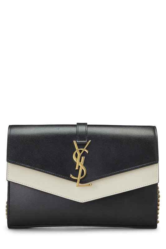 Yves Saint Laurent, Cartera Sulpice de piel de becerro negra con cadena (WOC), multicolor