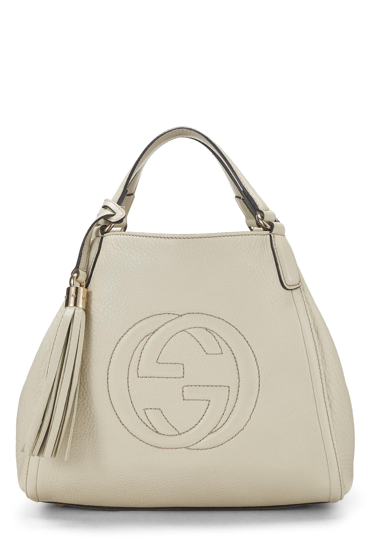 Gucci, Bolso de hombro convertible Soho pequeño de cuero blanco Pre-Loved, Blanco