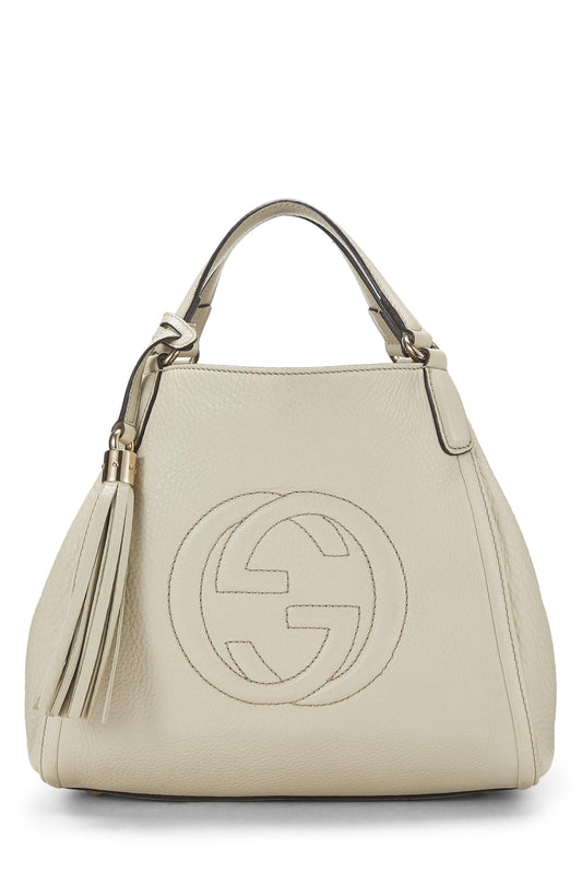 Gucci, sac à bandoulière convertible Soho en cuir blanc d'occasion, petit modèle, blanc