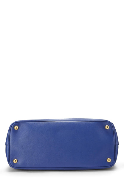 Prada, sac fourre-tout Executive moyen en saffiano bleu d'occasion, bleu