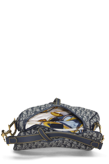 Dior, Sacoche en toile Navy Trotter d'occasion, bleu marine