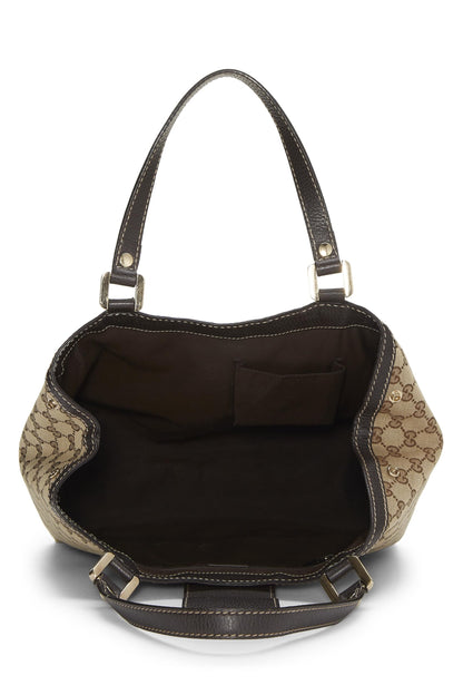 Gucci, sac fourre-tout Shelly en toile GG marron d'origine d'occasion, marron