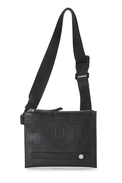 Fendi, Pre-Loved Black Zucca Coated Canvas Crossbody Bag, Black