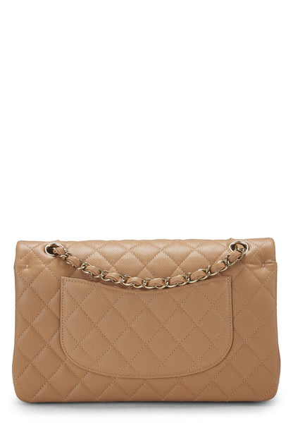 Chanel, Pre-Loved Beige Quilted Caviar Classic Double Flap Medium, Beige