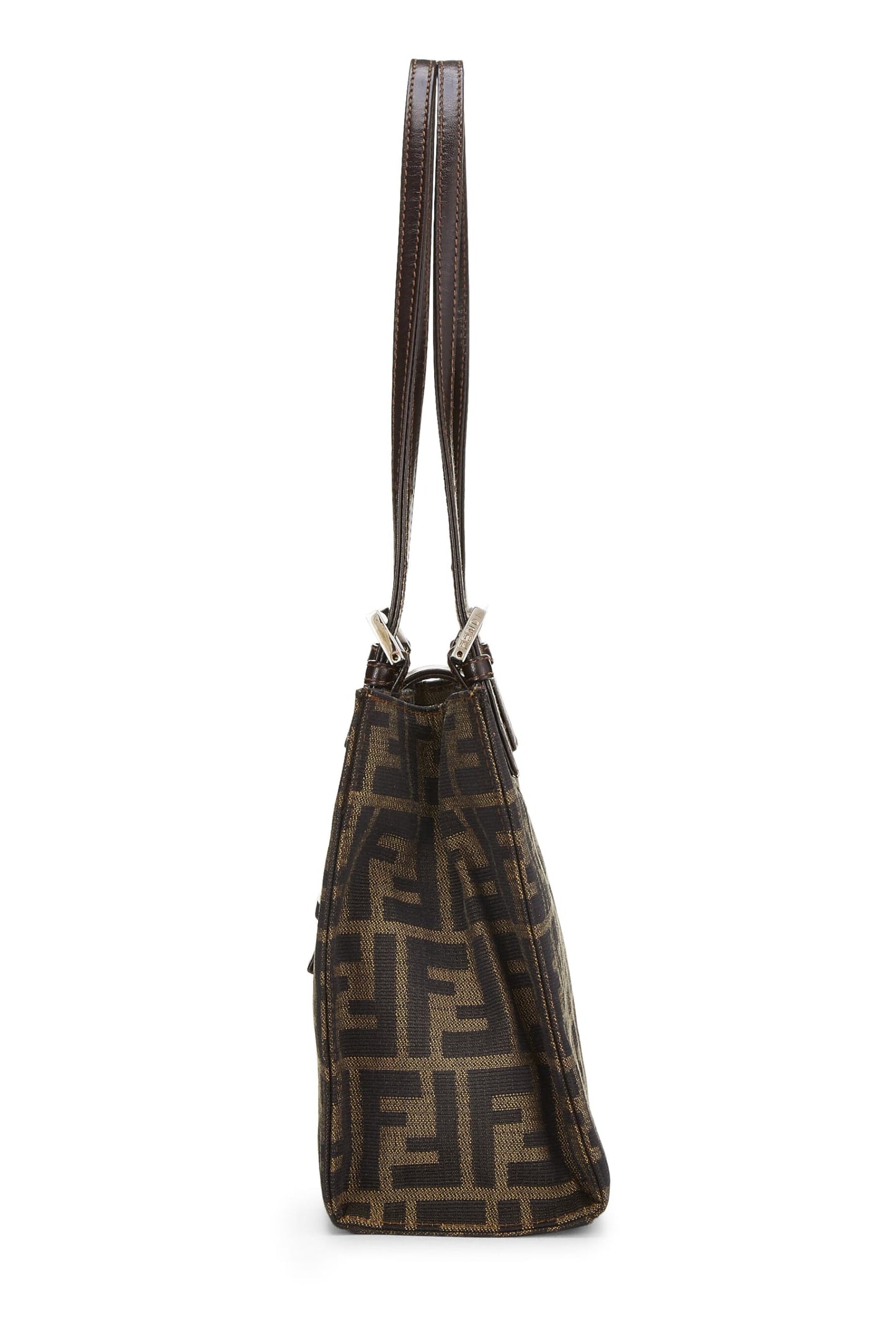 Fendi, Bolso shopping pequeño de lona Zucca marrón Pre-Loved, Marrón