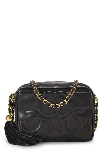 Chanel, Mini sac photo 3 « CC » en cuir d'agneau noir d'occasion, noir