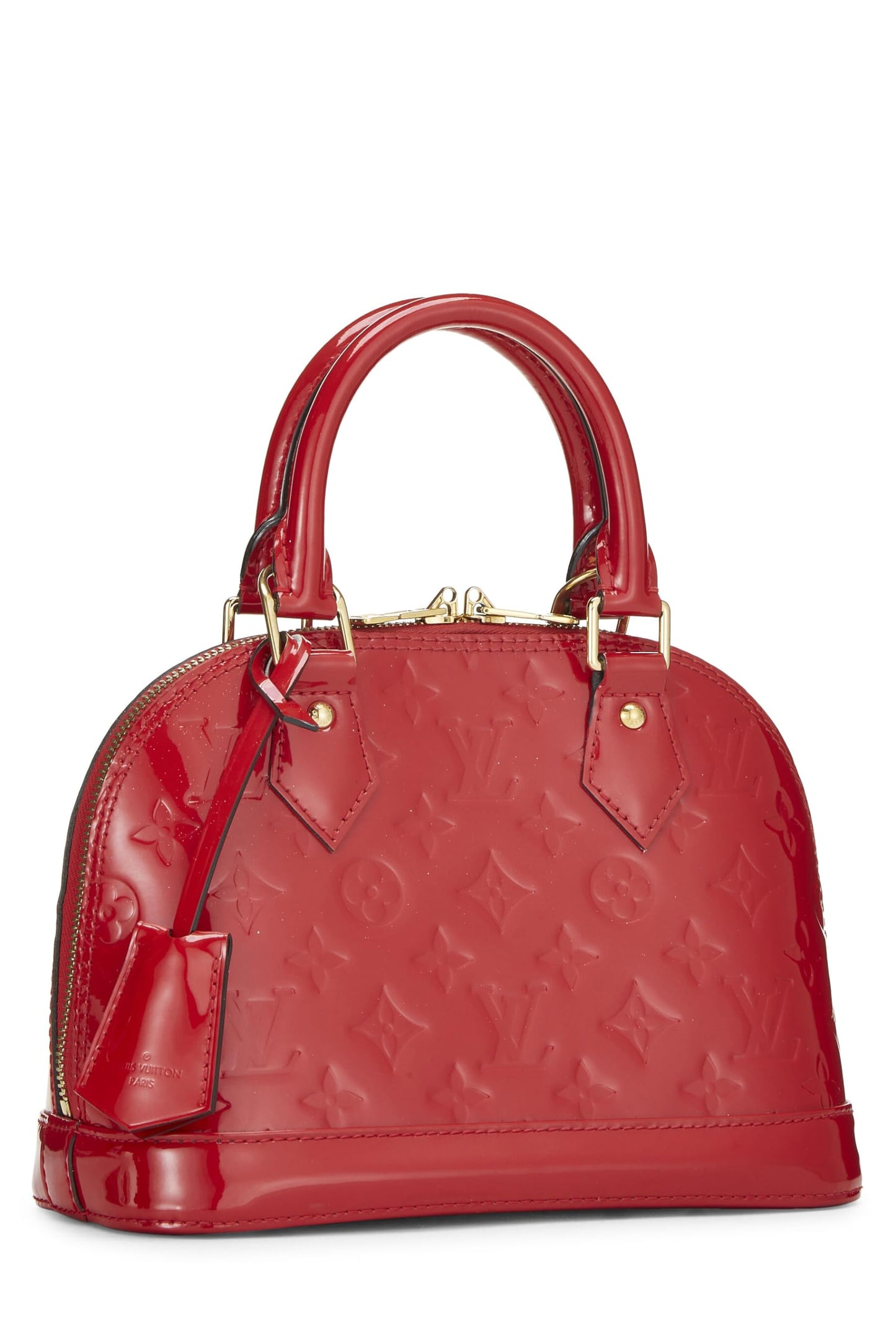 Louis Vuitton, Pre-Loved Cerise Monogram Vernis Alma BB, Rojo