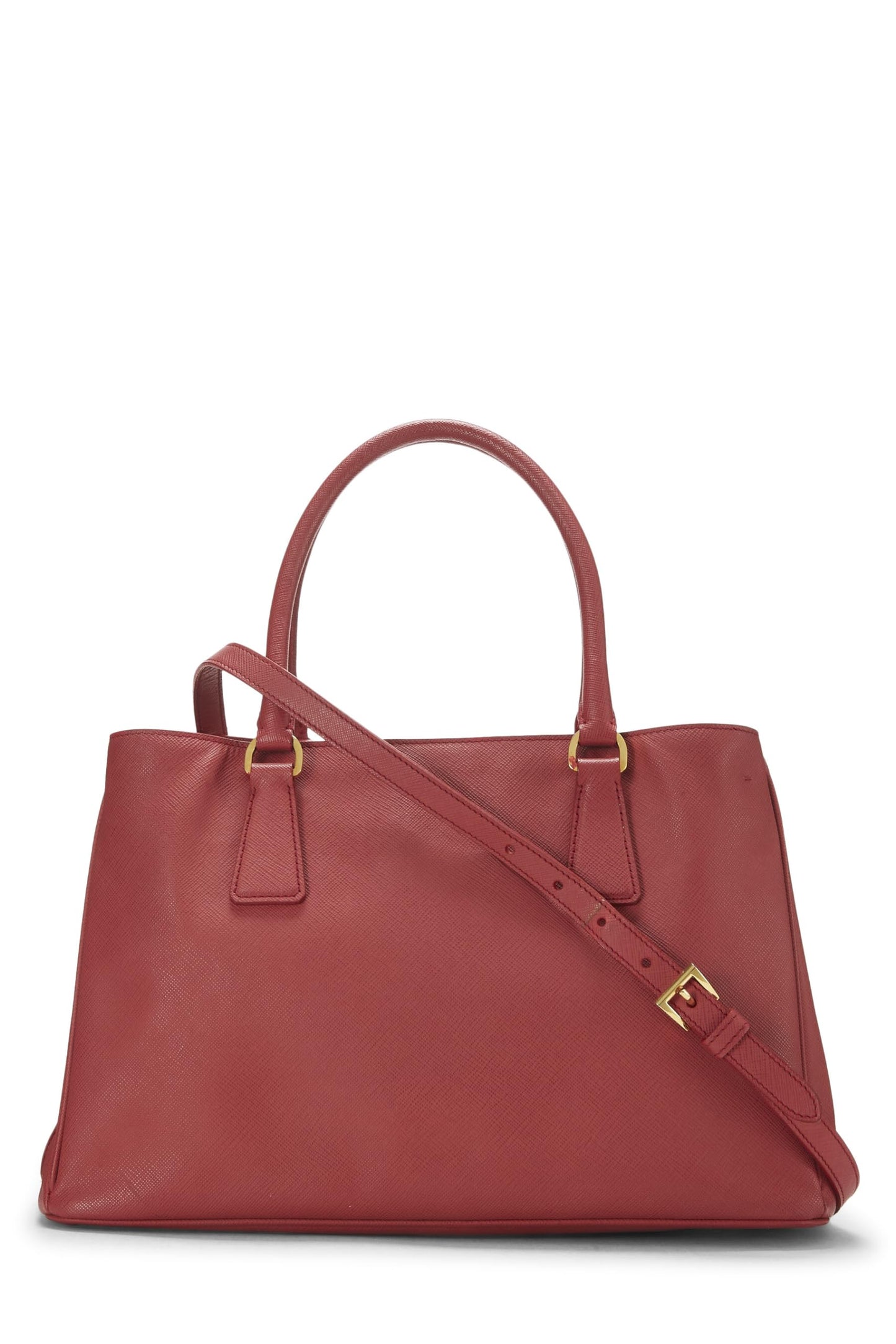 Prada, petit sac fourre-tout exécutif en saffiano rouge d'occasion, rouge