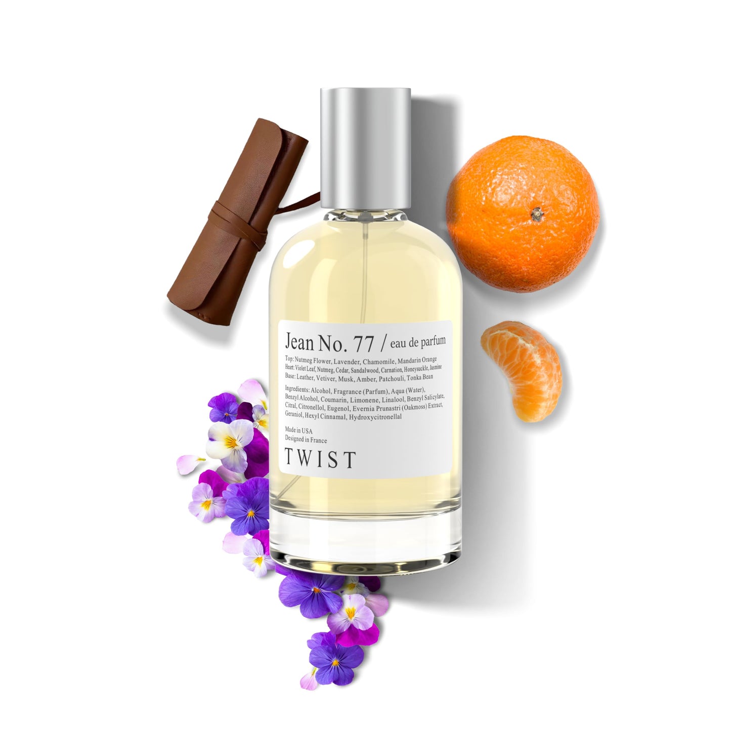 Twist Jean No. 77 - Eau De Parfum Inspired by D. Fahrenheit, Perfume duradero para hombres, Sin parabenos, Vegano, Ingredientes limpios, Fragancia - Spray 100 ml | 3.4 fl. oz.