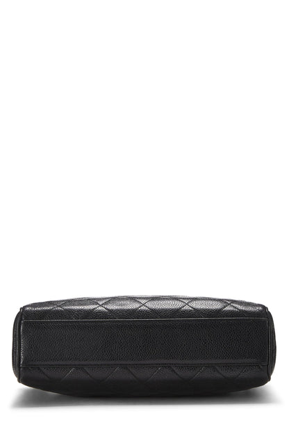 Chanel, Pre-Loved Black Quilted Caviar Pocket Camera Bag Medium, Black