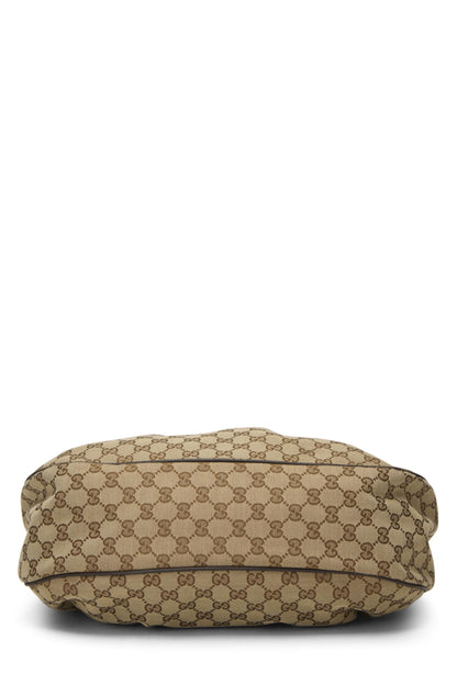 Gucci, sac hobo Sukey en toile GG marron d'occasion, marron