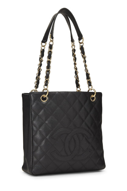 Chanel, sac cabas matelassé noir Caviar Petite d'occasion (PST), noir