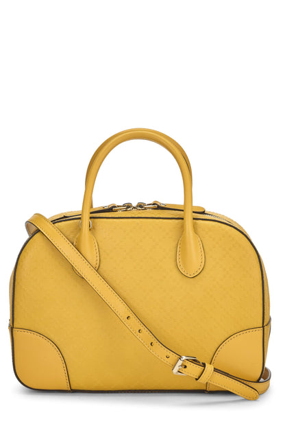 Gucci, sac à main en toile enduite à strass jaune d'occasion, jaune