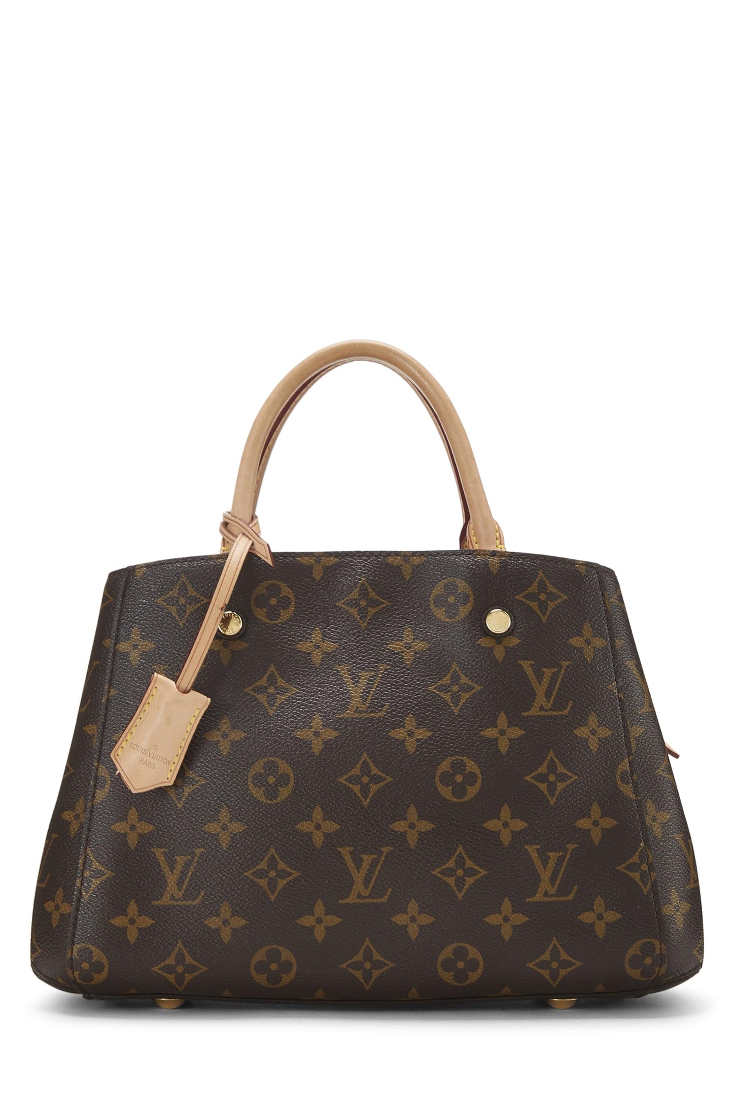 Louis Vuitton, bolso de lona Monogram Montaigne BB usado, marrón