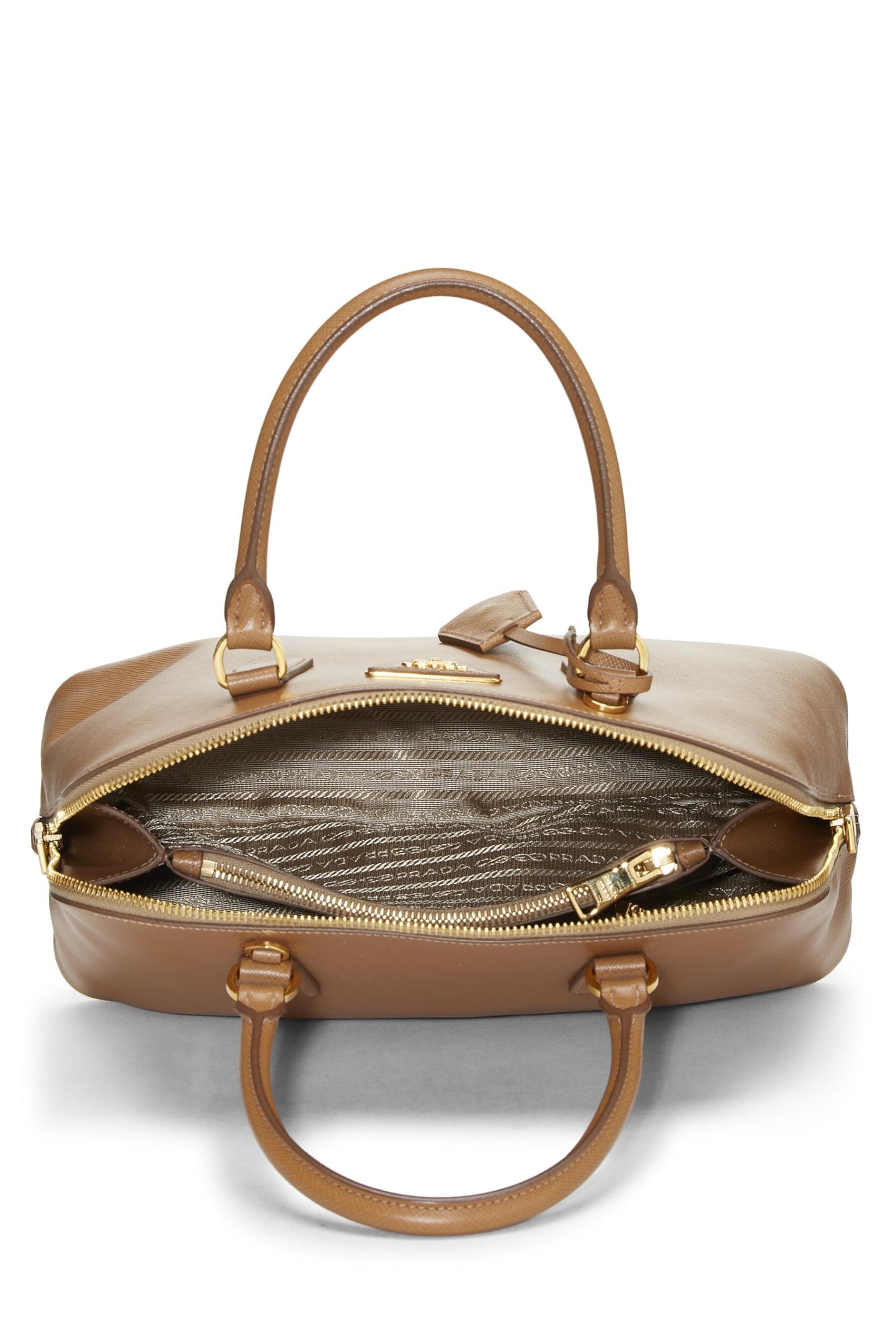 Prada, Pre-Loved Brown Saffiano Promenade Medium, Brown