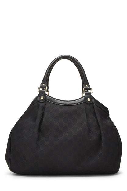 Gucci, sac fourre-tout Sukey en toile noire d'origine GG d'occasion, noir