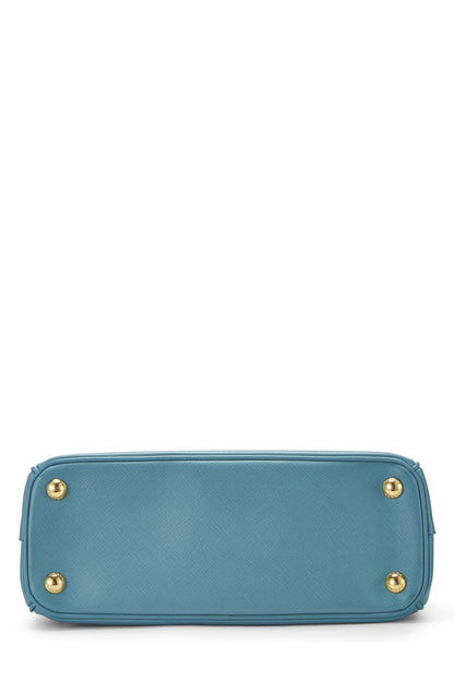 Prada, petit sac fourre-tout exécutif en saffiano bleu d'occasion, bleu