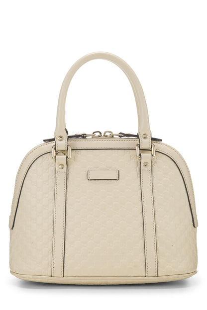 Gucci, Pre-Loved Cream Microguccissima Leather Nice Dome Mini, White